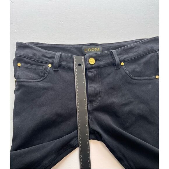 COOGI 5 Pocket Straight Leg Slim Fit Stretch Pant Black Gold Hardware Size 13/14 - Picture 10 of 12